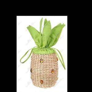 Drawstring pineapple purse/handbag/bag, boho, summer bag, beach, unique fashion